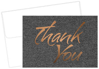 suit copper foil thank you note cards and envelopes