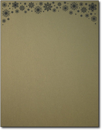 gold snowflake shimmer metallic printer paper inkjet laser 8.5 x 11 letter 40 sheets winter christmas holiday