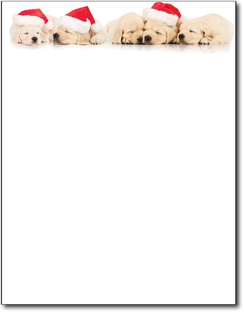 pets animals dogs santa christmas holiday paper Letterhead, measure(8 1/2" x 11"), compatible with inkjet and laser