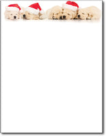 pets animals dogs santa christmas holiday paper Letterhead, measure(8 1/2" x 11"), compatible with inkjet and laser