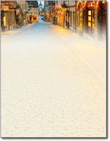 street cobblestone christmas holiday paper Letterhead, measure(8 1/2" x 11"), compatible with inkjet and laser