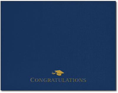 Certificate Holders - Graduation Cap (Navy & Gold Foil)