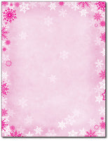 Pink Snowflake Foil Stationery
