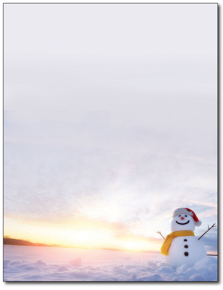 Snowman Sunset Stationery