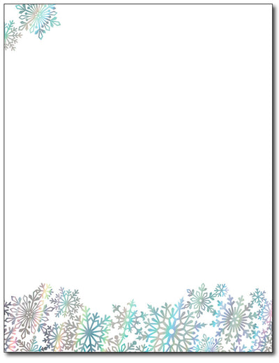 Rainbow Foil Snowflake Stationery