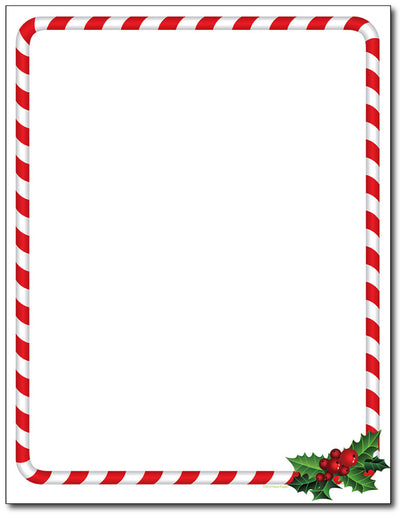 Candy Cane Holly Stationery