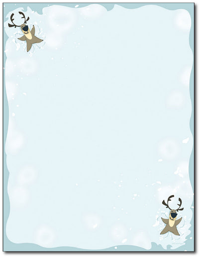 Reindeer Snow Angel Stationery