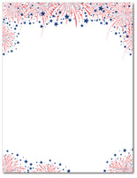 Patriotic Stationery - Fireworks on the 4th - 60lb Text