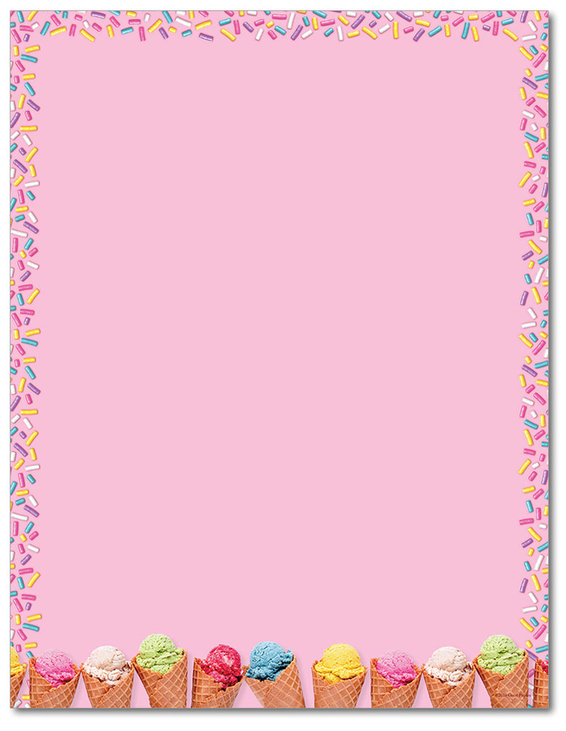 Food Letterhead - Ice Cream Scoops - 60lb Text