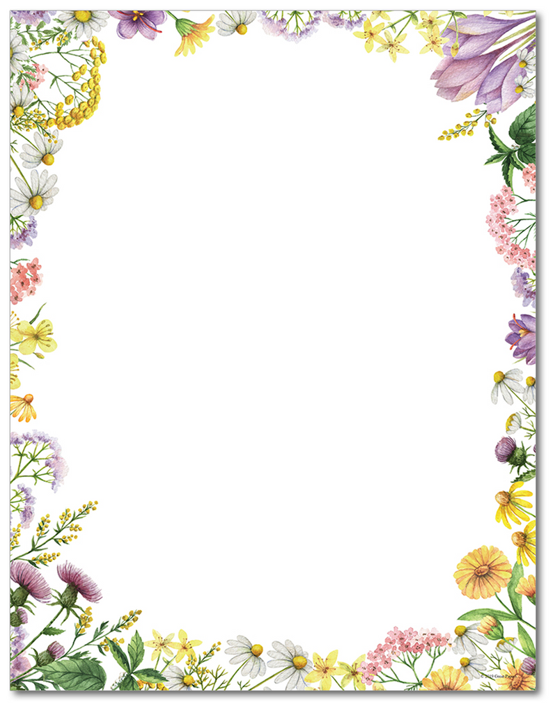 Flower Stationery - Floral Meadows - 60lb Text