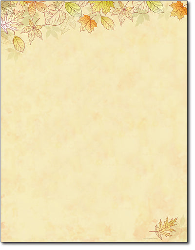 Crisp Fall Leaves Stationery - 80 Sheets