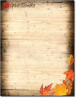 Give Thanks Fall Thanksgiving Stationery - 80 Sheets