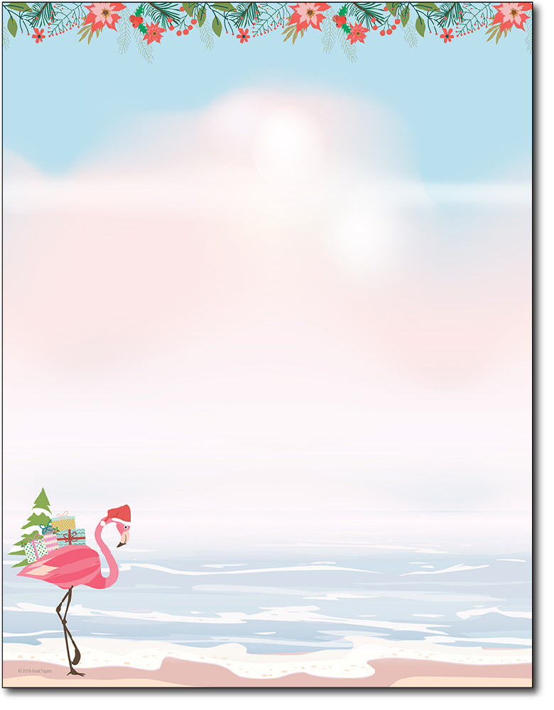 Holiday Stationery - Merry Flamingo