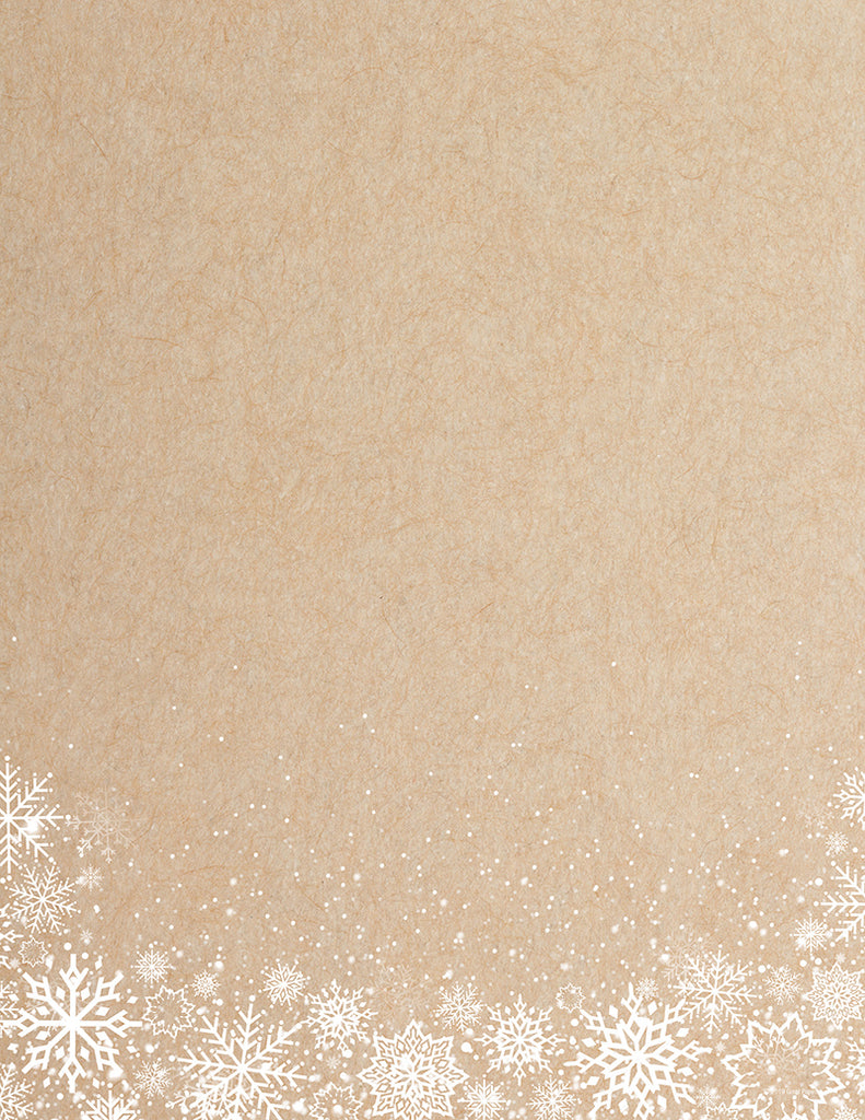 White Snowflakes Holiday Stationery