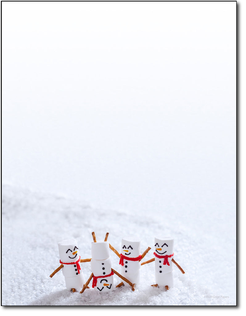Christmas Stationary - 24LB Bond / Matte (Marshmallow Snowmen)