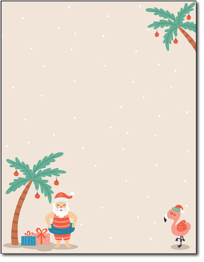 Christmas Stationary - 24LB Bond / Matte (Tropical Santa)