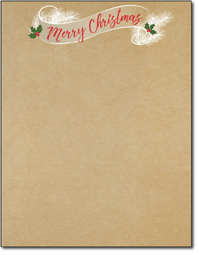 Golden Christmas Holiday Stationery