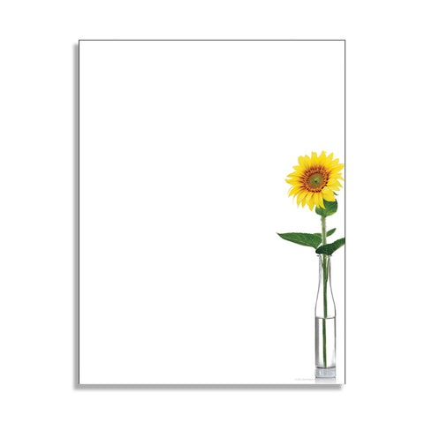 Sunflower Day - Floral Stationery - 65 lb Text