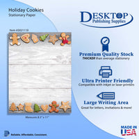 Holiday Cookies Letterhead - Christmas Stationery - 60lb Text