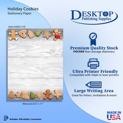 Holiday Cookies Letterhead - Christmas Stationery - 60lb Text