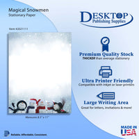 Magical Snowmen - Holiday Stationery - 60lb Text