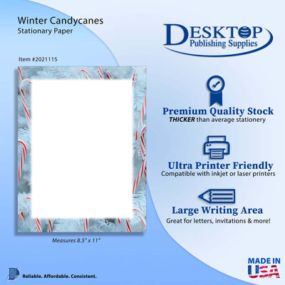 Winter Candy Cane - Holiday Stationery - 60lb Text