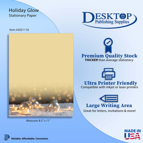 Holiday Glow - Christmas Stationery - 80 Sheets