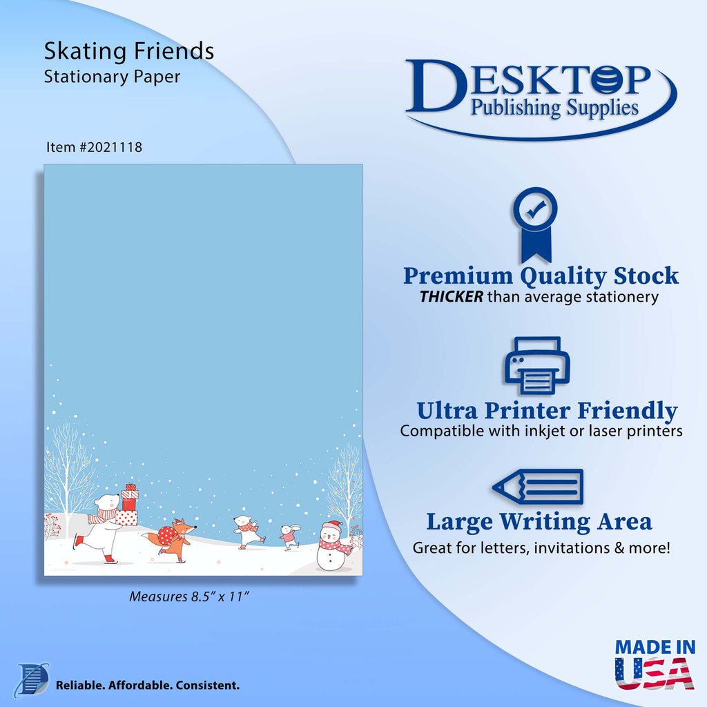 Skating Friends - Holiday Stationery - 60lb Text