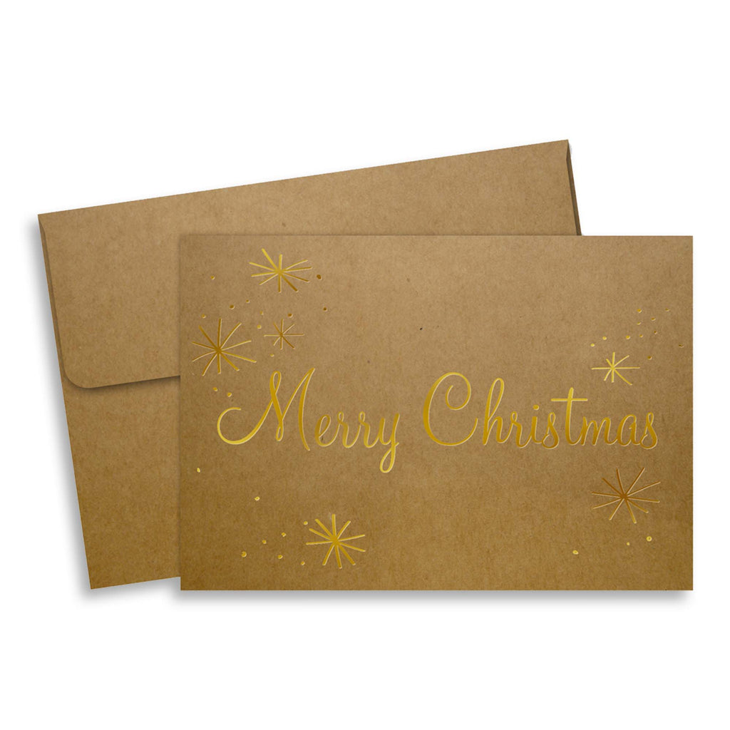 Kraft Merry Christmas - Note Card & Envelope Set