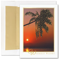 Lighted Palm Tree Boxed Holiday Cards & Envelopes