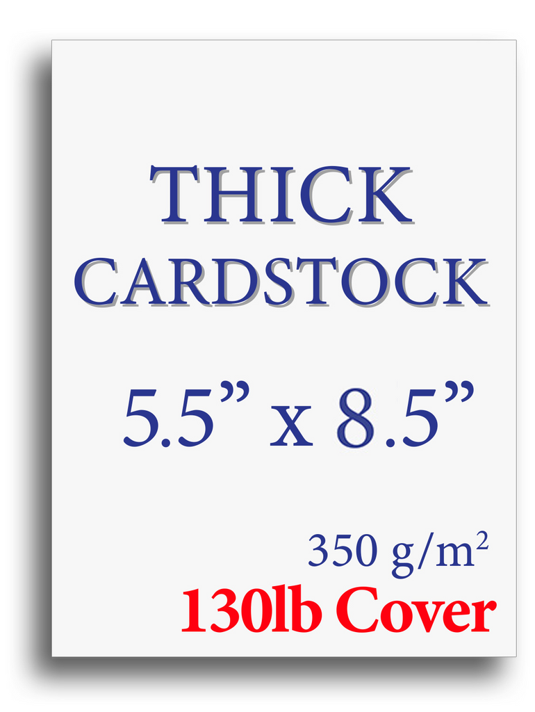 Extra Thick Cardstock | White | 5.5" X 8.5" (130lb Cover)