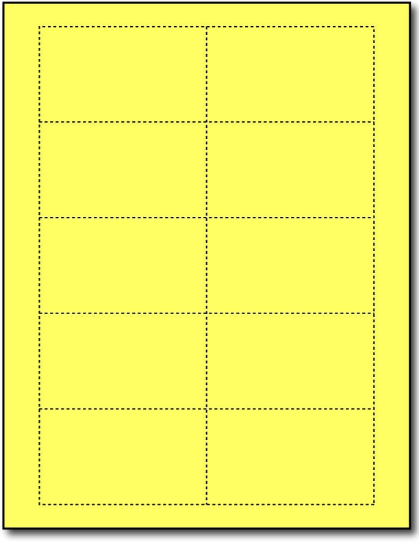 65 lb Bright Yellow cards , measure (3 1/2" x 2") , compatible  with copier, Inkjet and laser, Matte Both sides