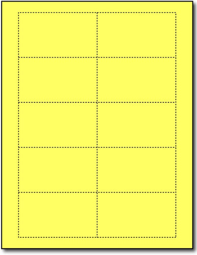 65 lb Bright Yellow cards , measure (3 1/2" x 2") , compatible  with copier, Inkjet and laser, Matte Both sides