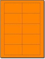 65 lb Bright Orange cards , measure (3 1/2" x 2") , compatible  with copier, Inkjet and laser, Matte Both sides