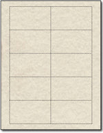 65lb Microperforated Natural Parchment Business Cards - printable on both sides