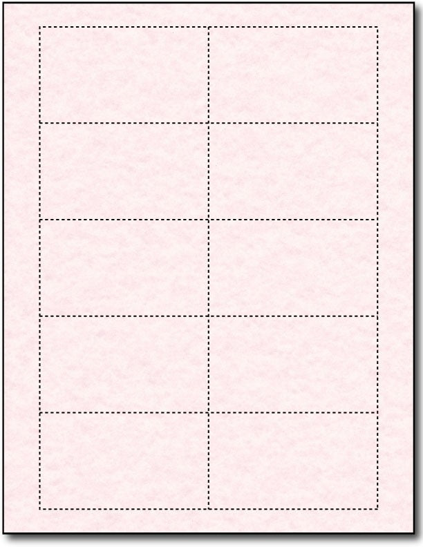 65lb Microperforated  Pink Parchment Business Cards - printable on both sides