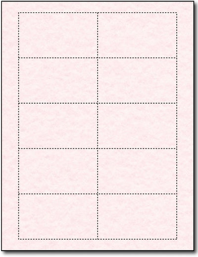 65lb Microperforated  Pink Parchment Business Cards - printable on both sides