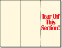 65lb Cream Tri-fold Brochures w/ Tear-off measure 8 1/2" x 11", Matte both sides