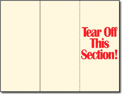 65lb Cream Tri-fold Brochures w/ Tear-off measure 8 1/2" x 11", Matte both sides