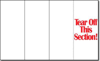 8 1/2" x 14" 110lb Index 4 Panel Brochure w/ Tear Off - 250 Brochures