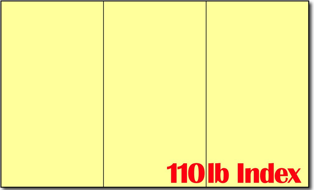 8 1/2" x 14" Yellow Trifold Brochures - 250 Brochures