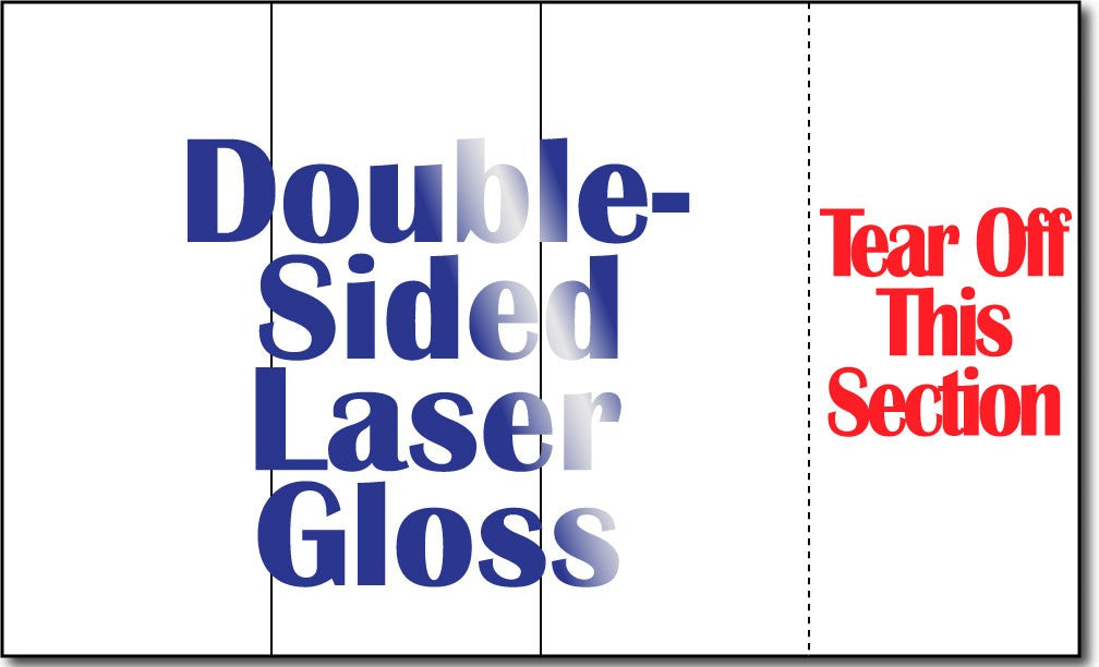 8 1/2" x 14" 4 Panel 38lb Laser Gloss Brochures w/ Tear Off - 250 Brochures
