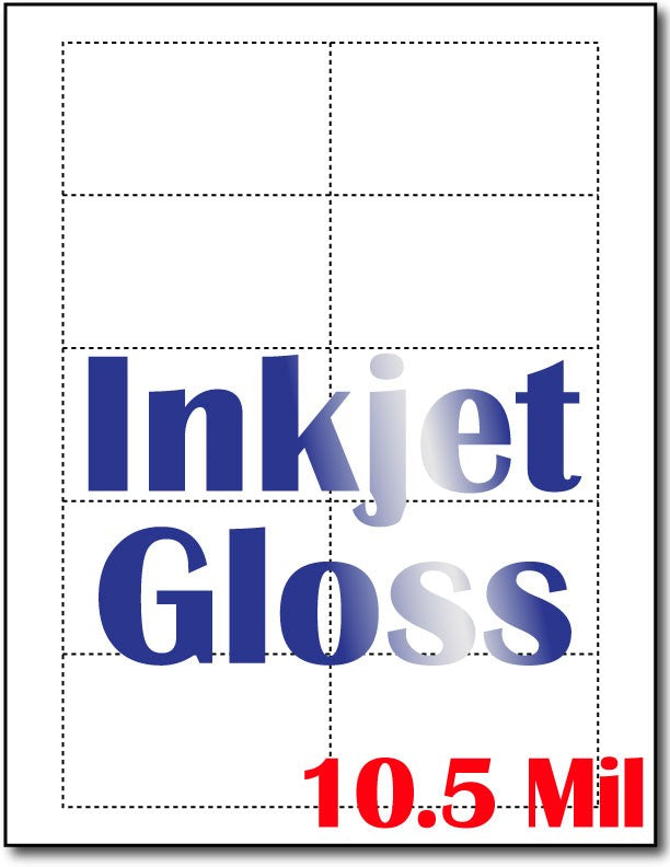 10.5 mil Inkjet Gloss Folding Business card  , measure(8 1/2" x 11"), compatible with inkjet, full gloss