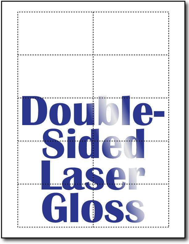 80lb Microperforated  Double Sided Laser Gloss Business Cards measure 3 1/2" x 2".
