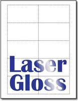 80lb Microperforated Laser Gloss Business Cards measure 3 1/2" x 2".