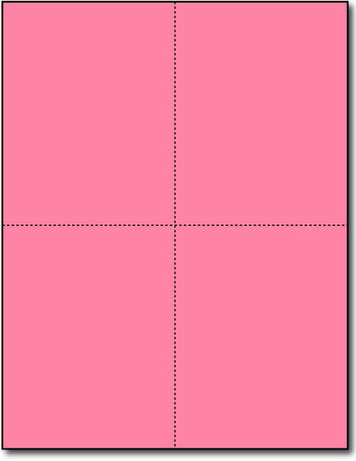 4 Microperforated Pink Postcards on an 8 1/2" x 11" Sheet.