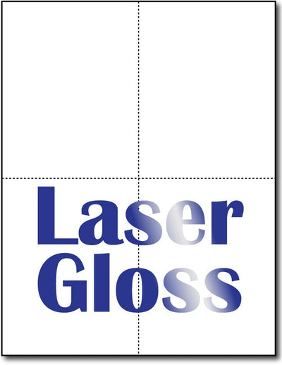 4 Microperforated Laser Gloss Postcards  on an 8 1/2" x 11" Sheet.