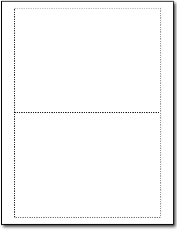 65lb Microperforated Blank White Postcards measure 5" x 7".
