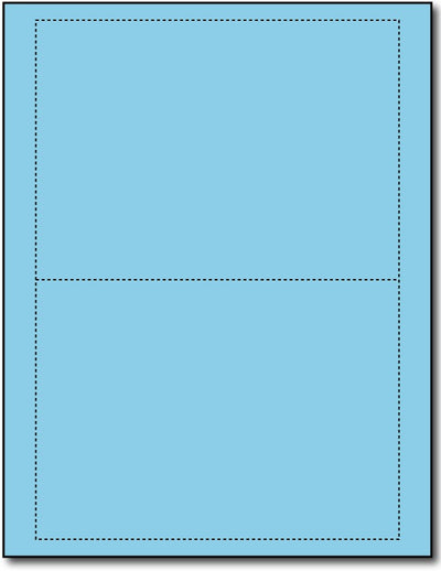 65 lb 2-Up Bright Blue  Postcards, measure (5" x 7") , compatible  with copier, Inkjet and laser, Matte Both sides