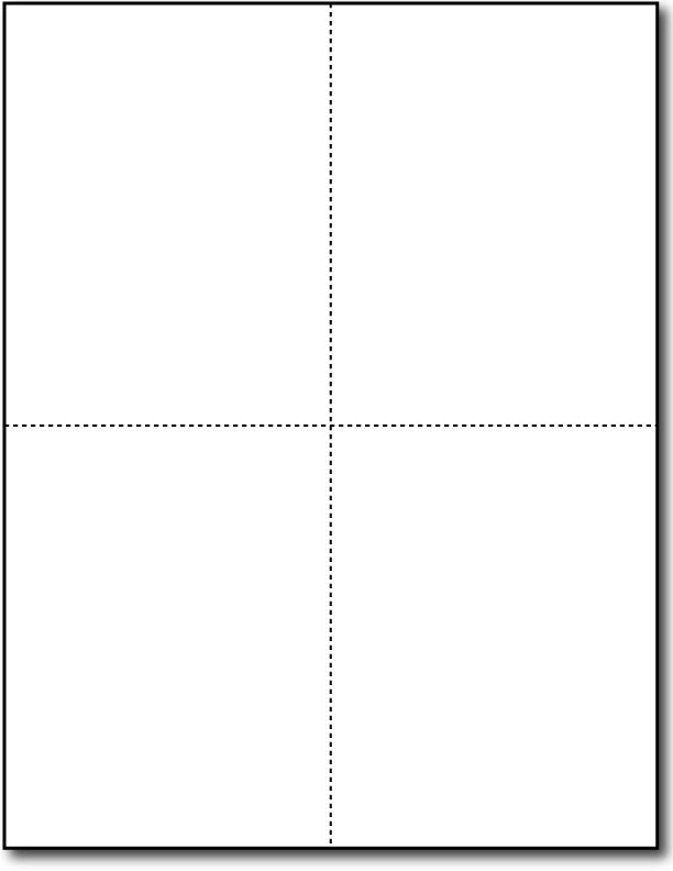 80lb - 4 White Postcards, Linen both sides on an 8 1/2" x 11" sheet.